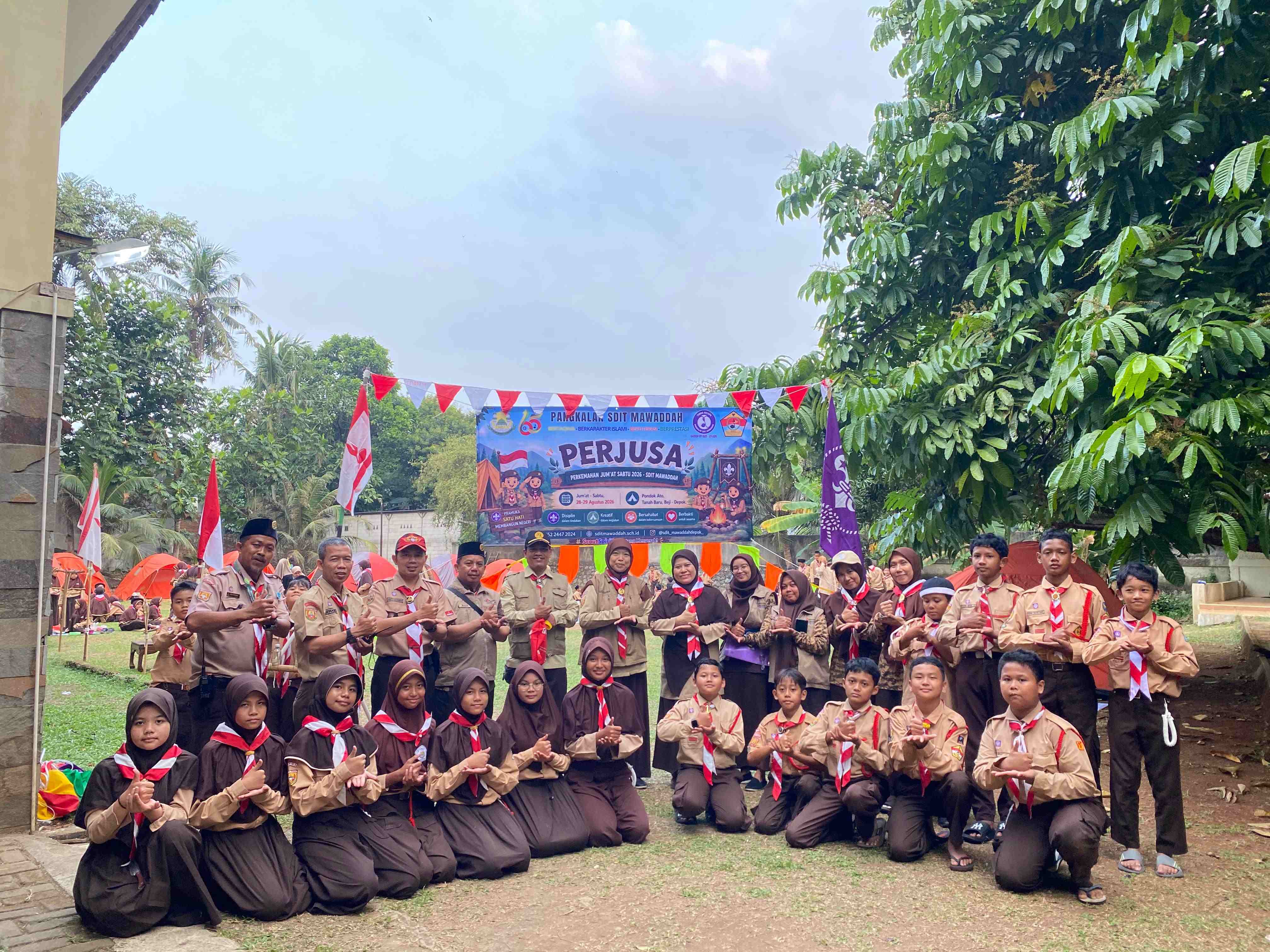 Semarak Hari Pramuka, Siswa Kelas 5 dan 6 SDIT Mawaddah Ikuti Perkemahan dan Outbound