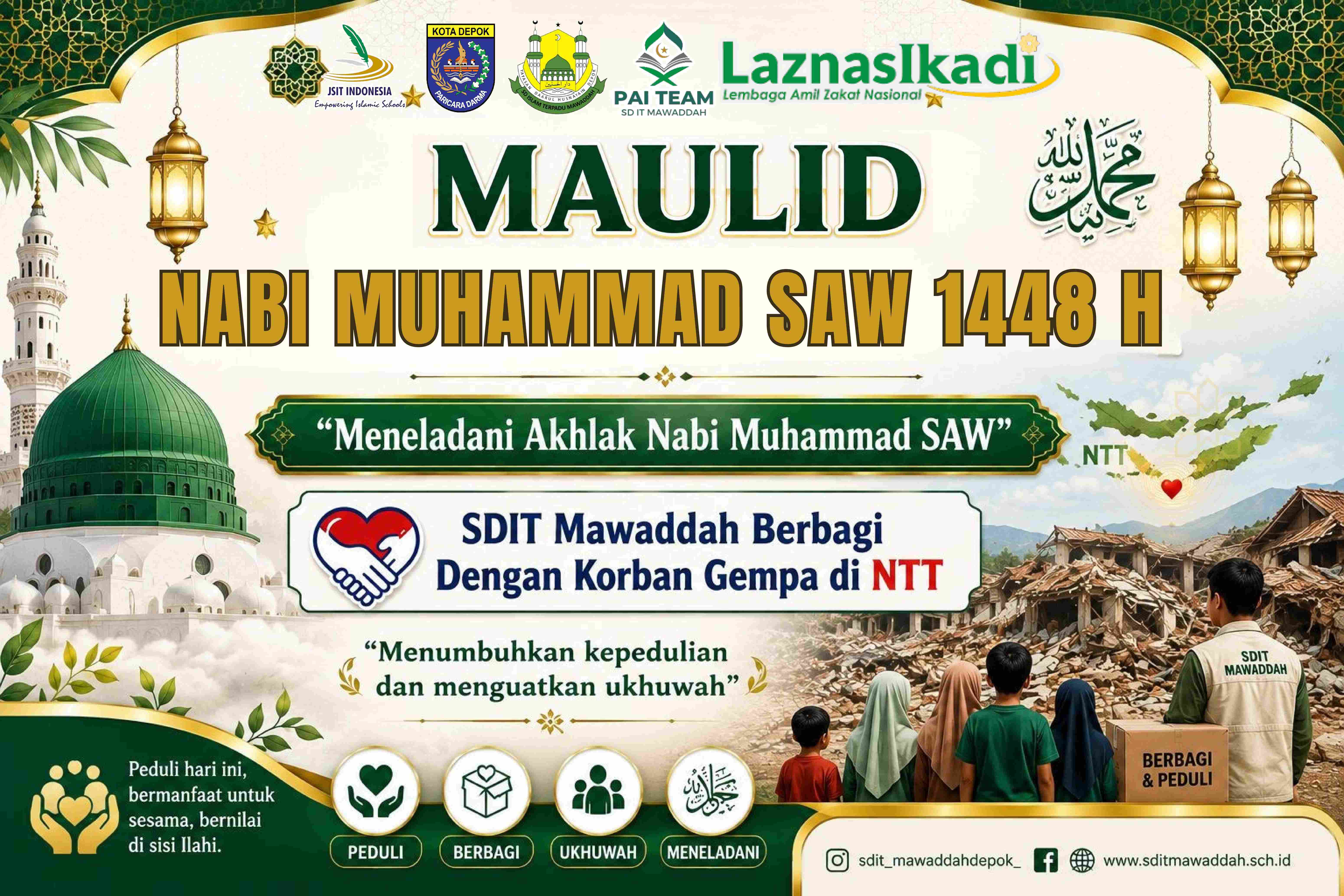SDIT Mawaddah Peringati Maulid Nabi Muhammad SAW 1448 H dengan Berbagi untuk Korban Gempa NTT
